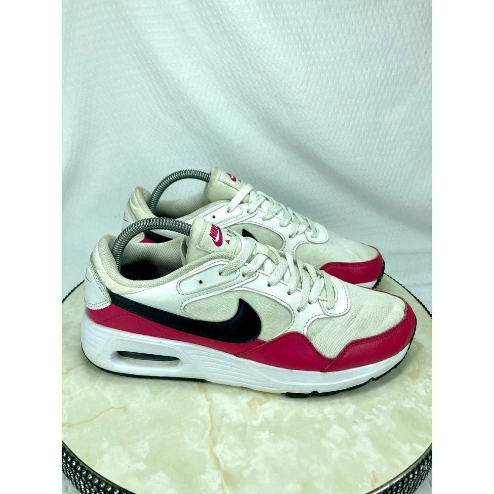 Nike Air Max SC Low Top Shoes Womens 9 White Red Sporty Streetwear Y2K Sneakers